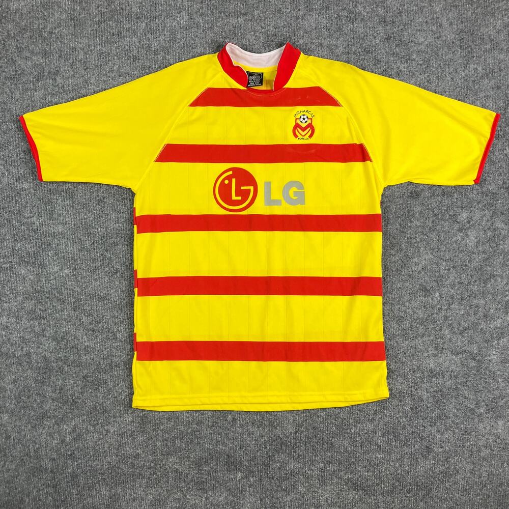 Drako Soccer Jersey Mens M Size Yellow Red LG Sponsor‎ Team Athletic Peru